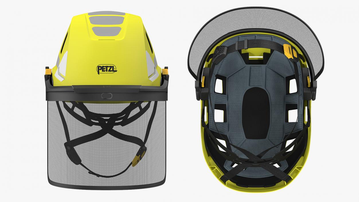 3D Petzl Strato Vent Hi-Viz Helmet with Mesh Shield model