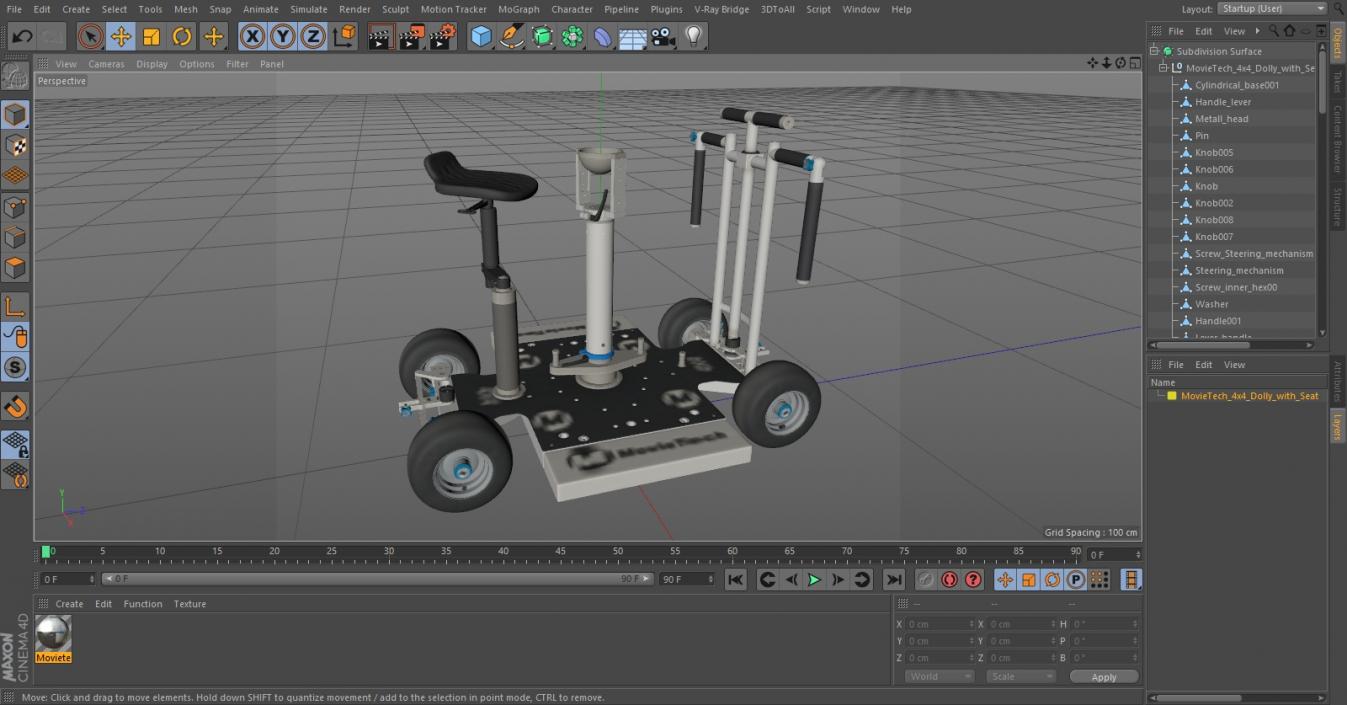 MovieTech 4x4 Dolly with Seat 3D model