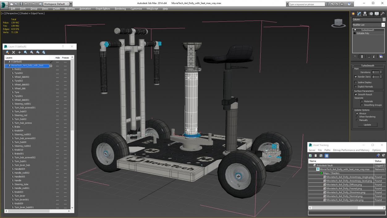 MovieTech 4x4 Dolly with Seat 3D model