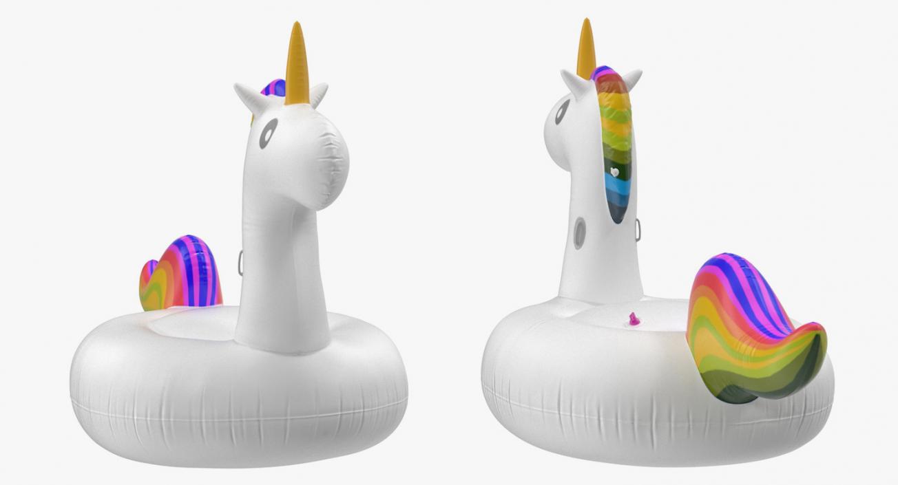 3D Inflatable Party Tube Swimming Unicorn model