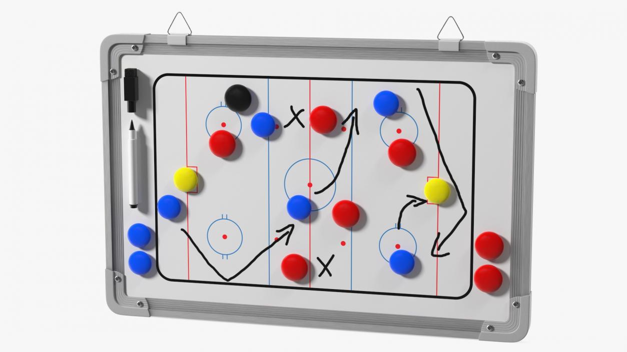 Hockey Coaching Board with Game Strategy Fur 3D model