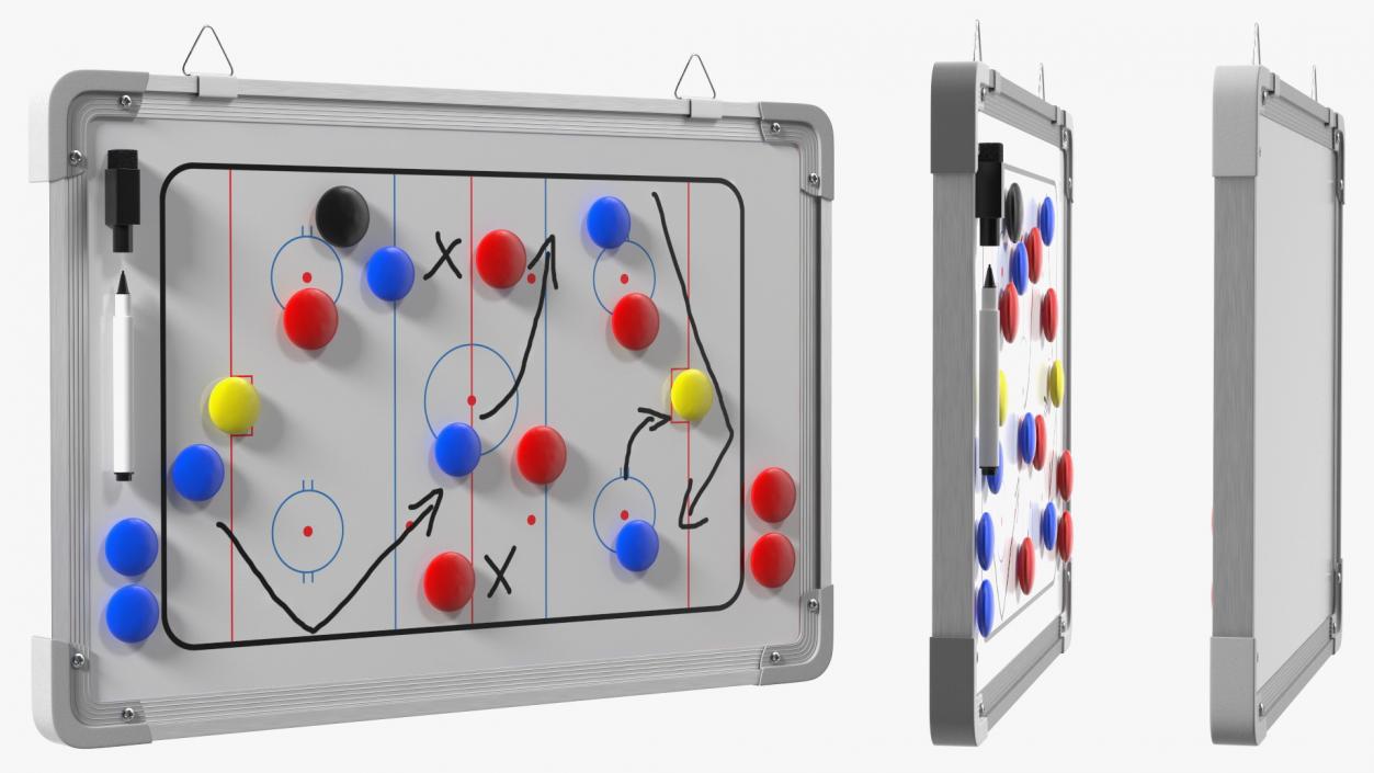 Hockey Coaching Board with Game Strategy Fur 3D model