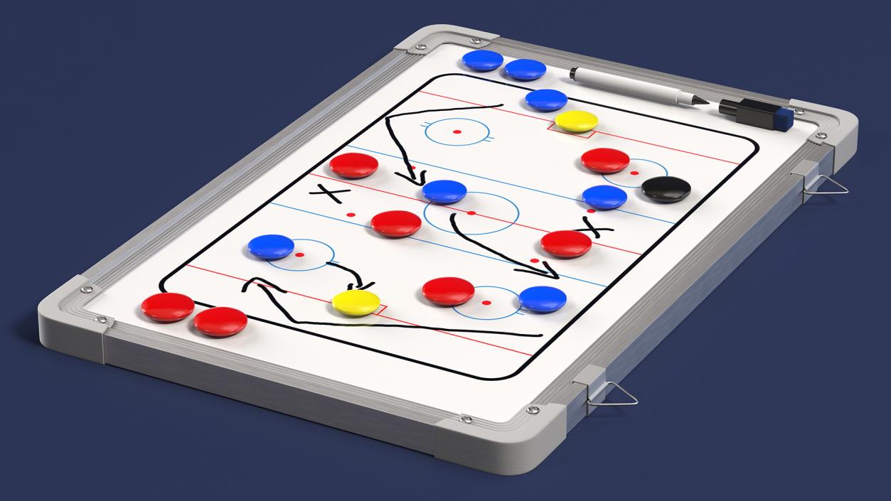 Hockey Coaching Board with Game Strategy Fur 3D model