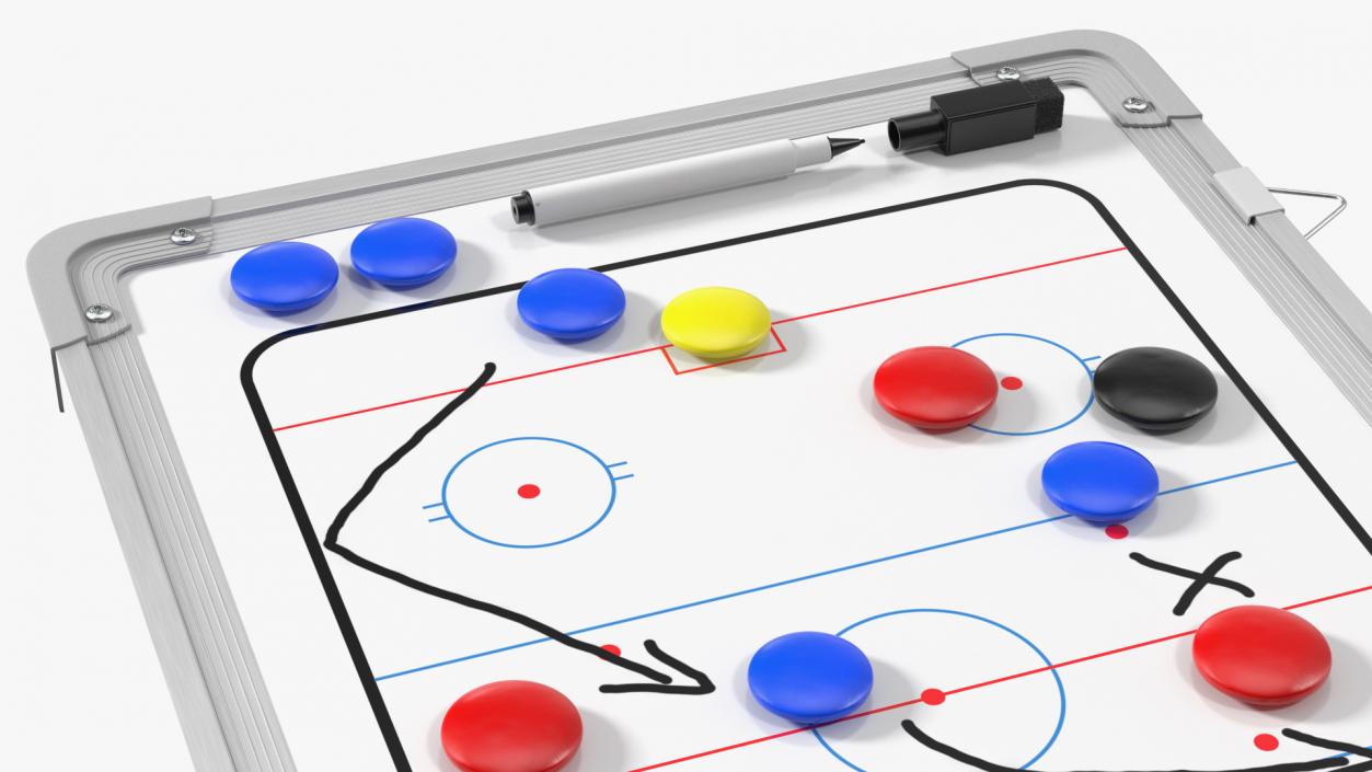 Hockey Coaching Board with Game Strategy Fur 3D model