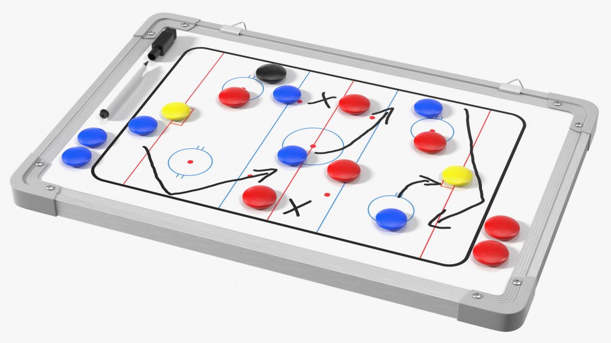 Hockey Coaching Board with Game Strategy Fur 3D model