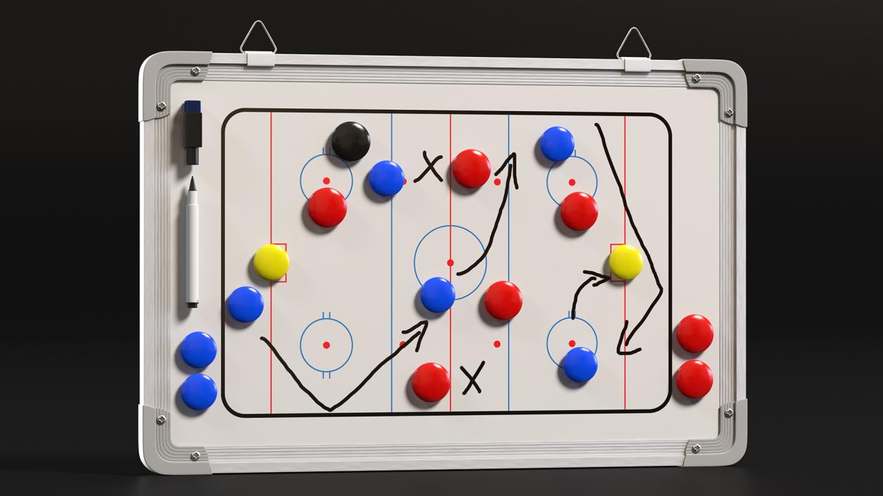 Hockey Coaching Board with Game Strategy Fur 3D model