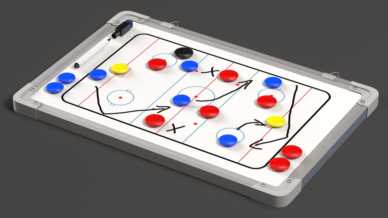 Hockey Coaching Board with Game Strategy Fur 3D model