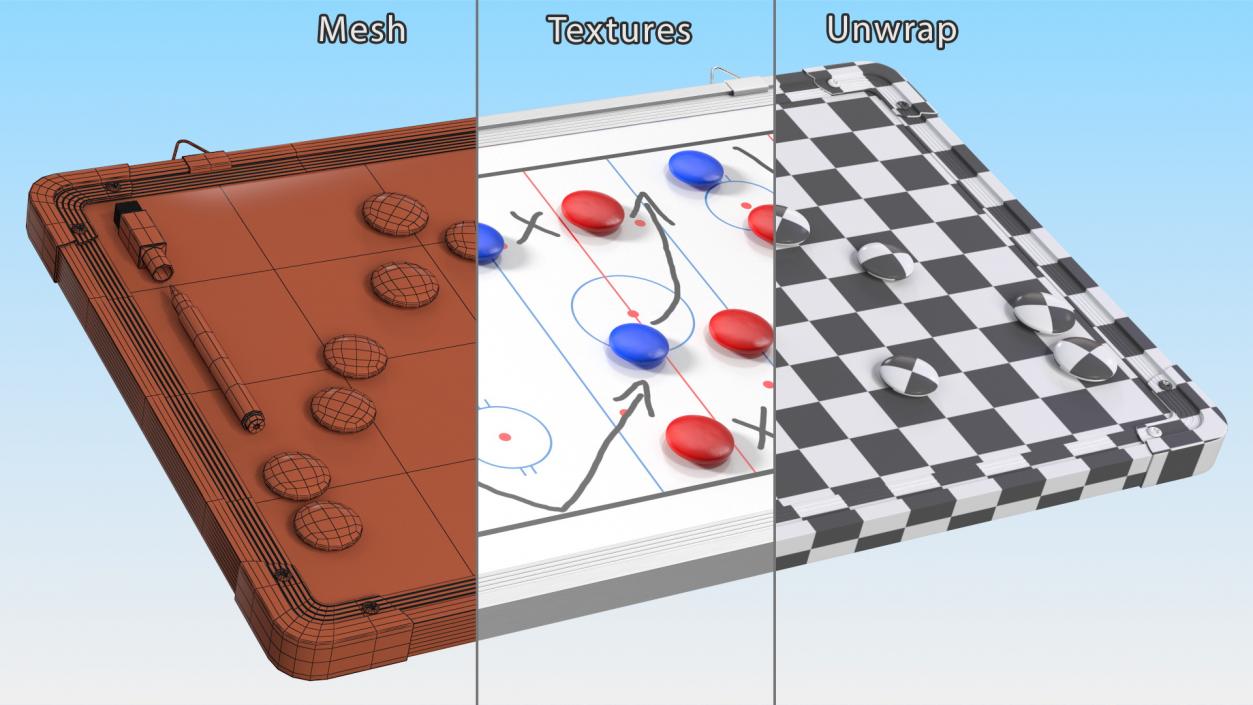 Hockey Coaching Board with Game Strategy Fur 3D model