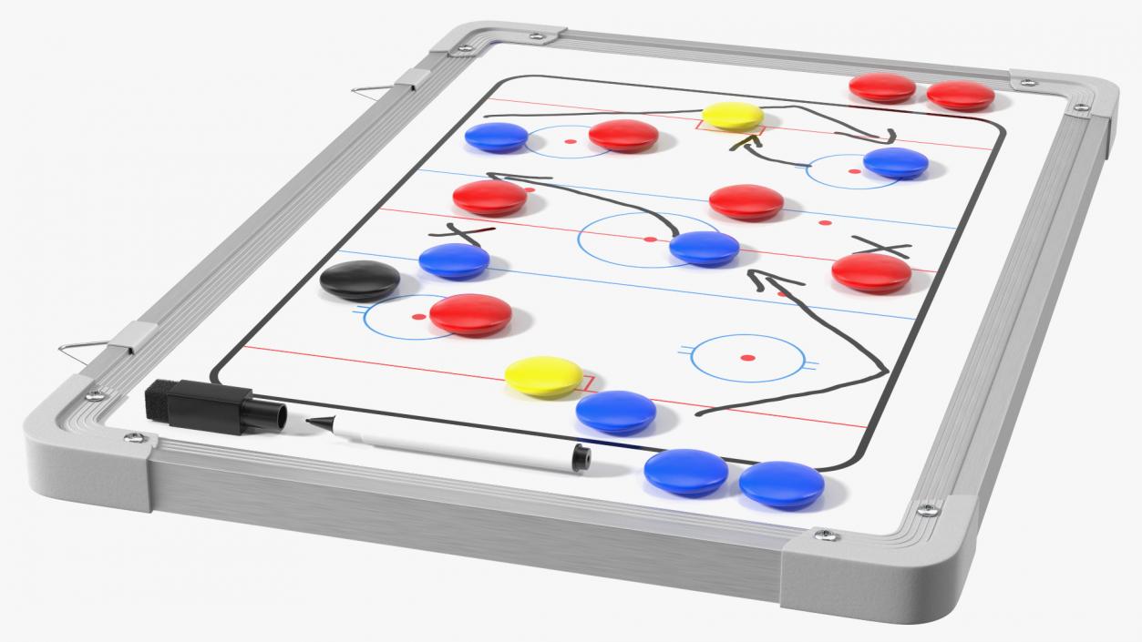 Hockey Coaching Board with Game Strategy Fur 3D model