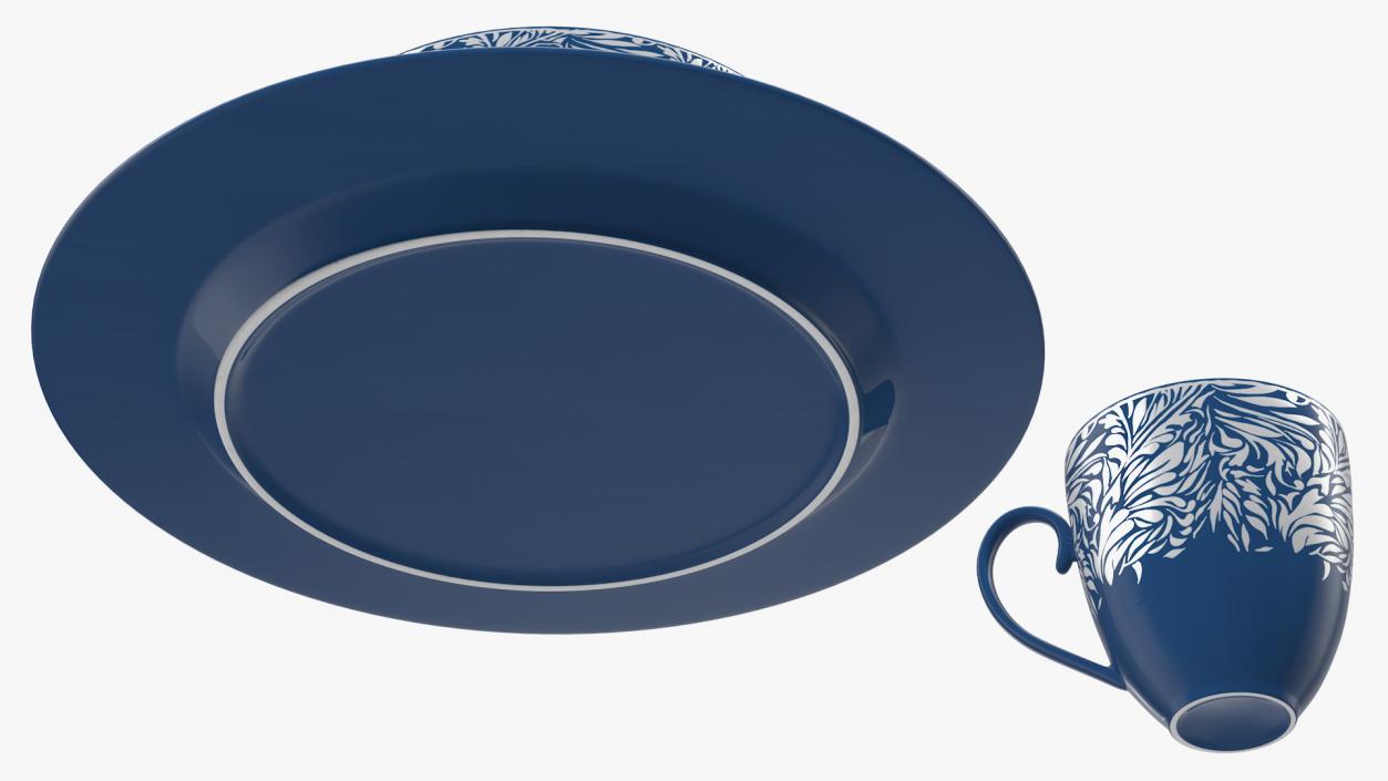 Blue Dinnerware Set 3D model