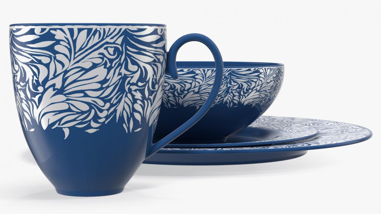 Blue Dinnerware Set 3D model