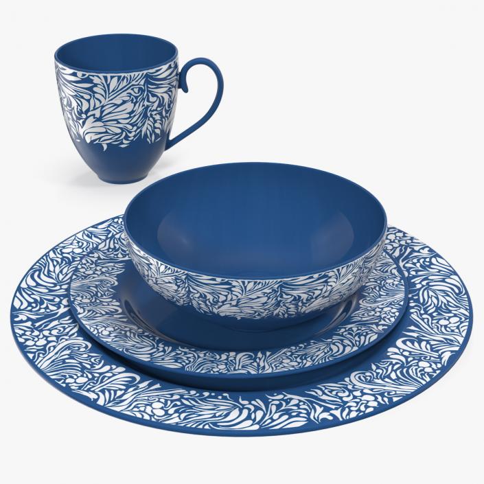 Blue Dinnerware Set 3D model