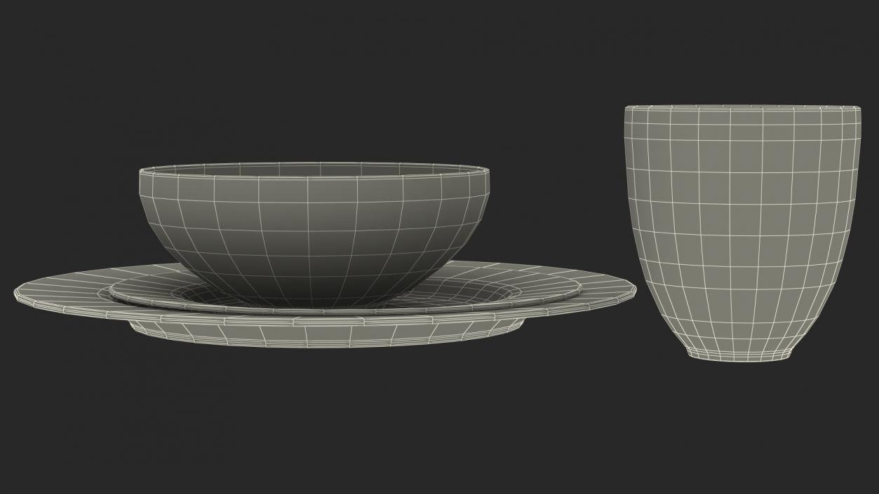 Blue Dinnerware Set 3D model