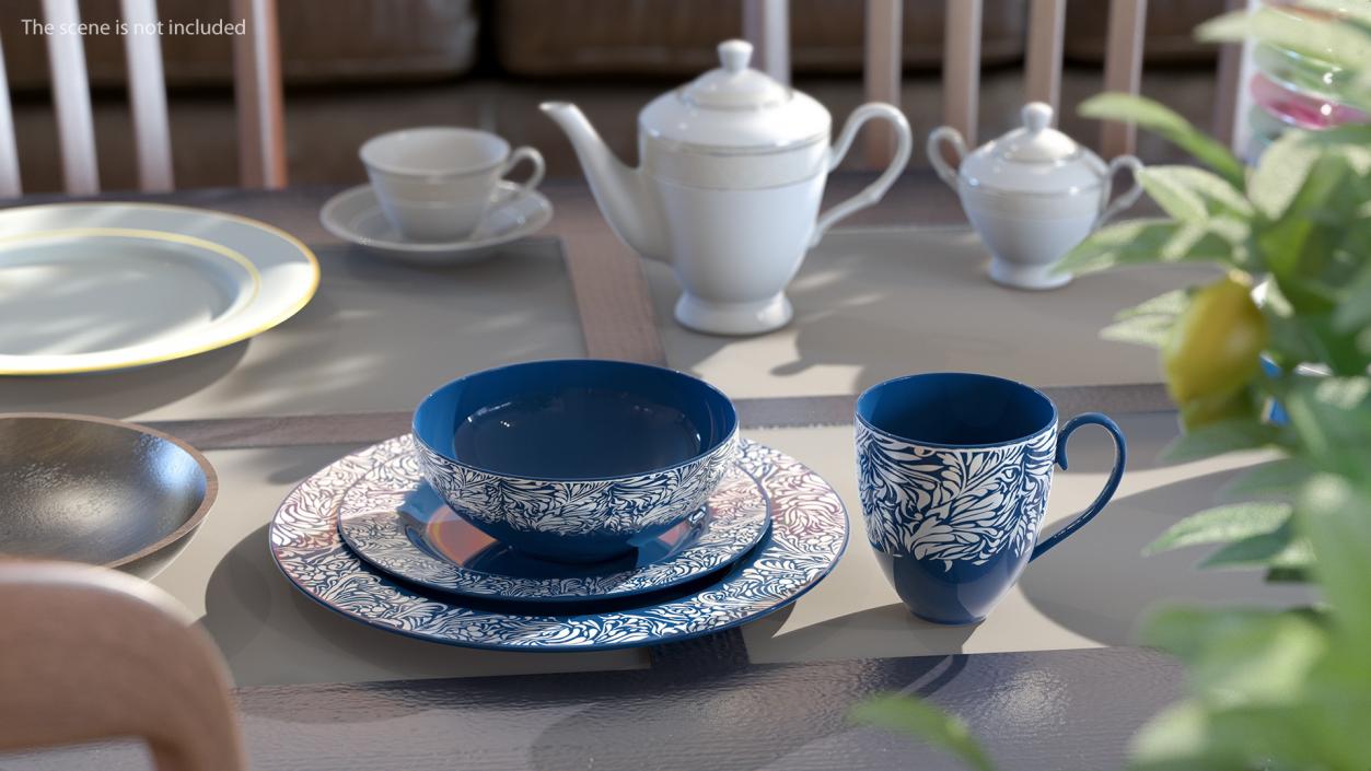 Blue Dinnerware Set 3D model