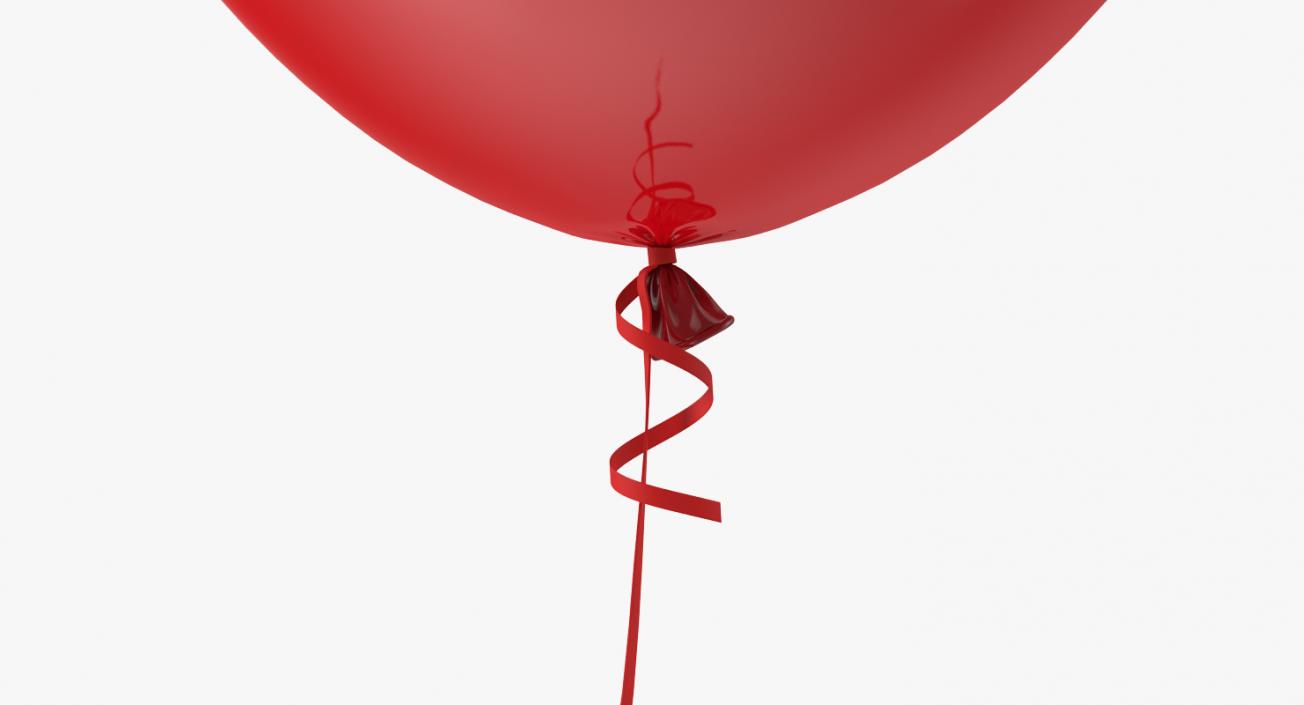 3D Red Balloon with Ribbon model