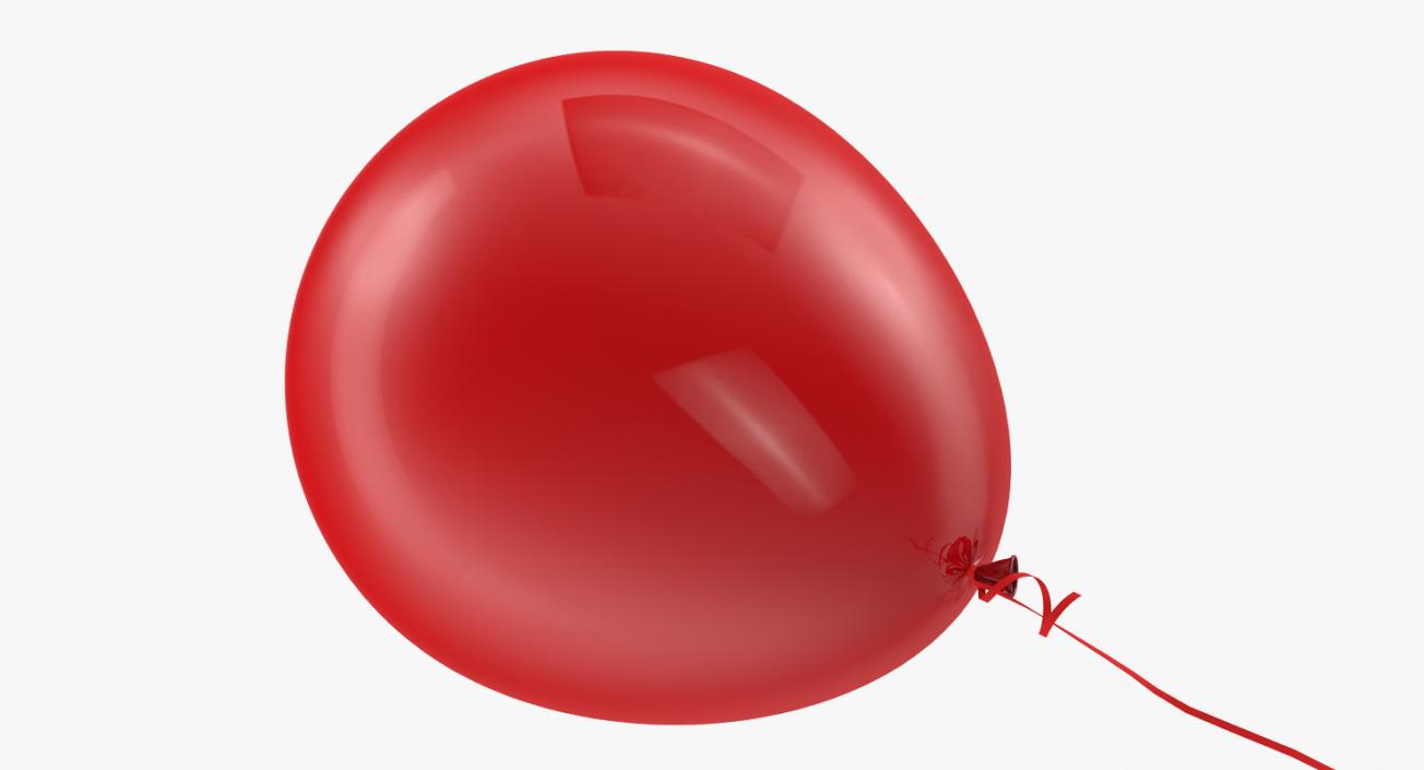 3D Red Balloon with Ribbon model