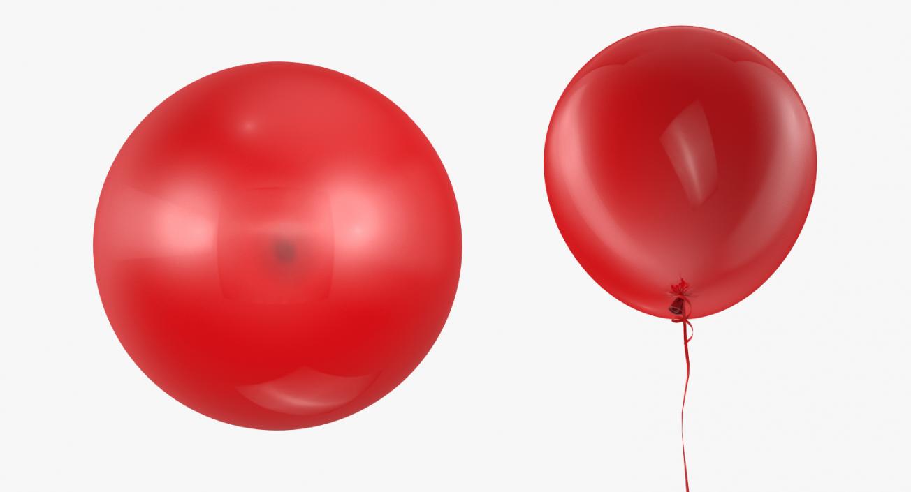 3D Red Balloon with Ribbon model