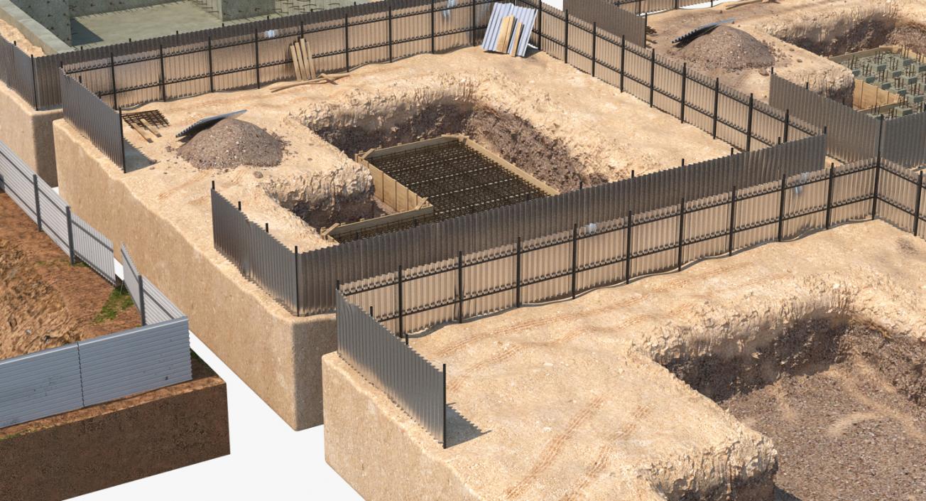 3D Construction Pits Collection model