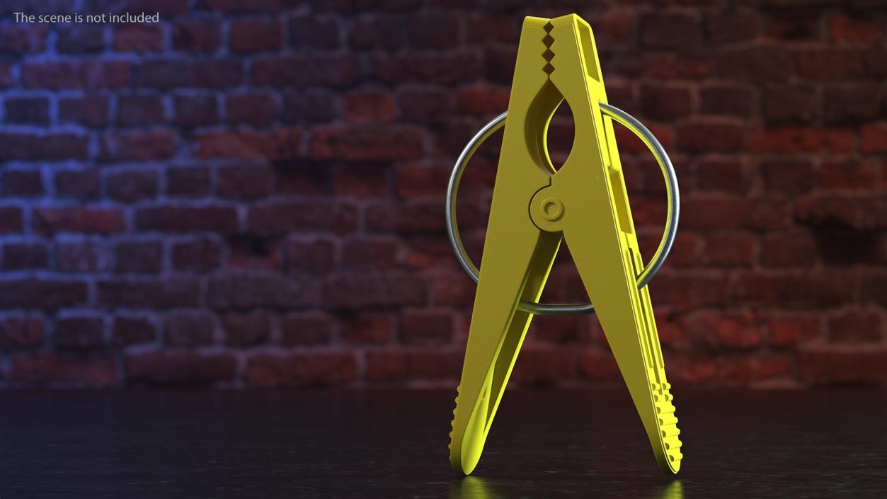 3D model Plastic Clothespin Yellow