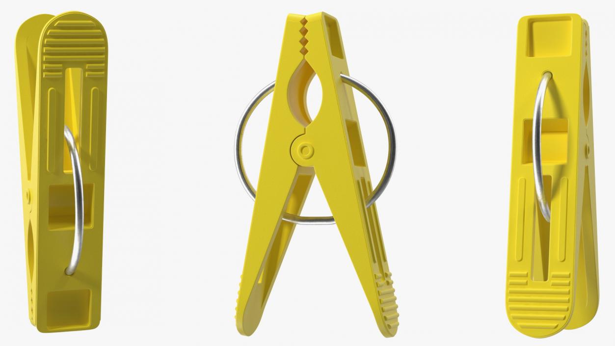 3D model Plastic Clothespin Yellow