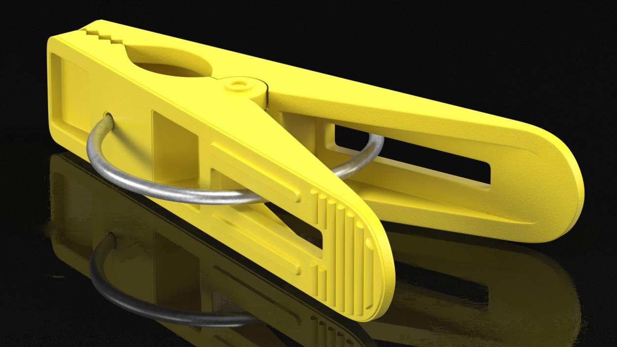 3D model Plastic Clothespin Yellow