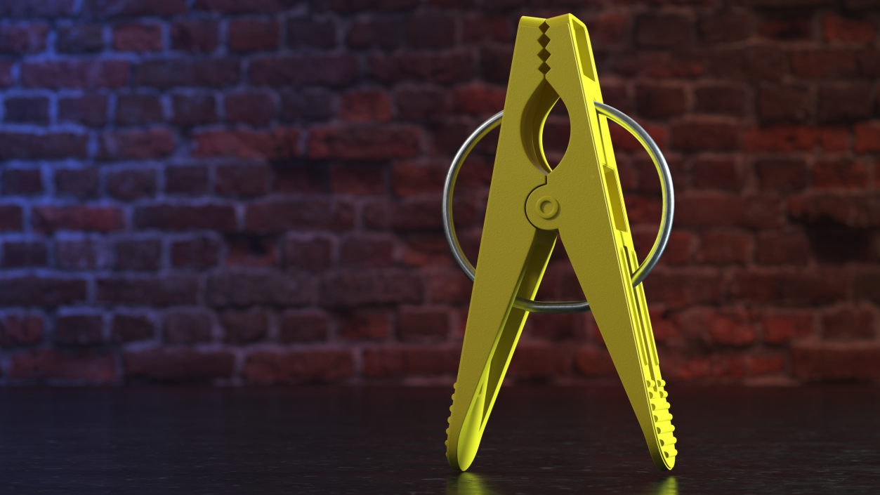 3D model Plastic Clothespin Yellow