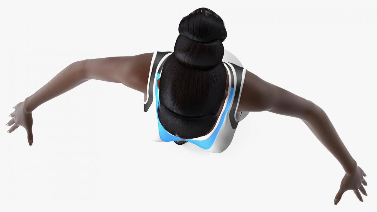 3D model Dark Skin Fitness Woman T Pose