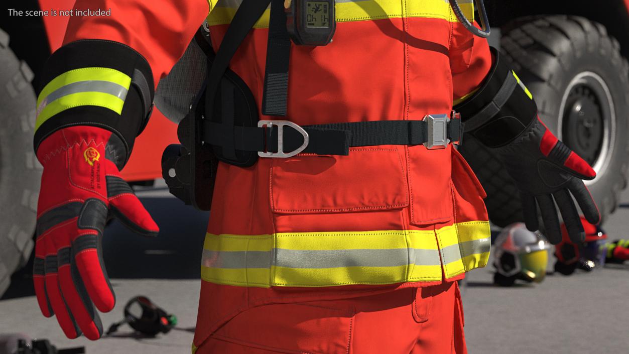 3D Firefighter Fully Equipped