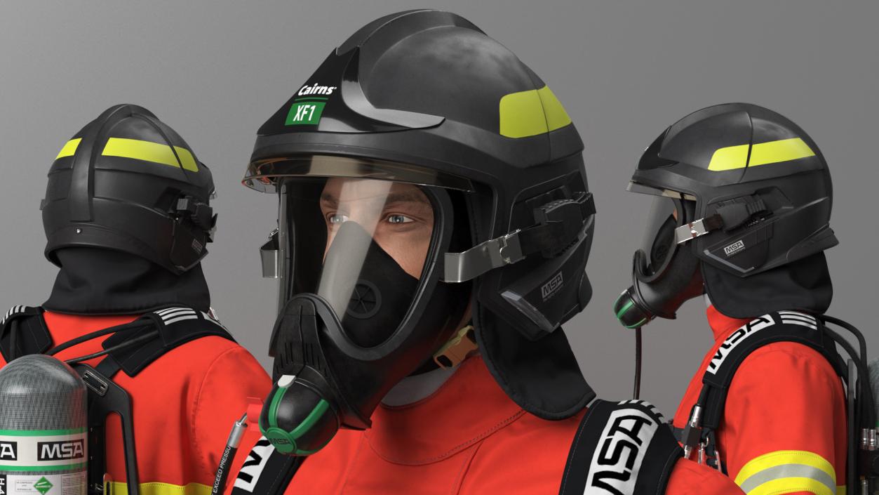 3D Firefighter Fully Equipped