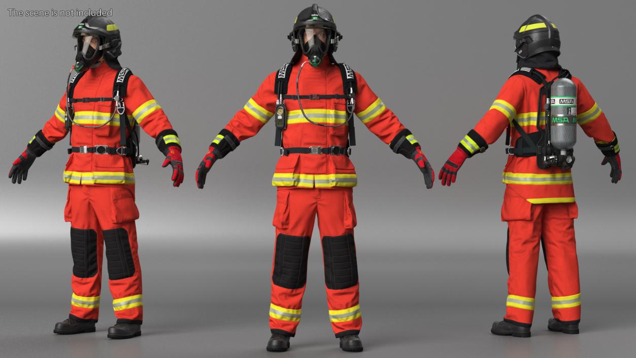 3D Firefighter Fully Equipped