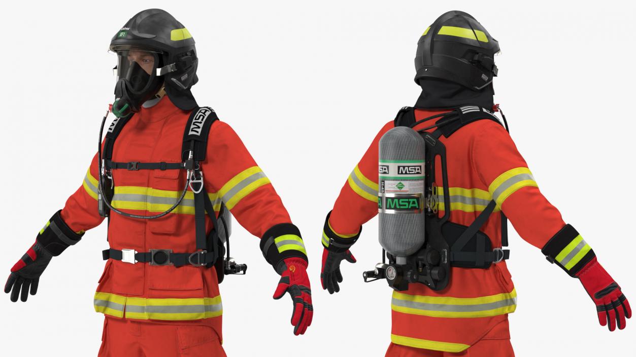 3D Firefighter Fully Equipped