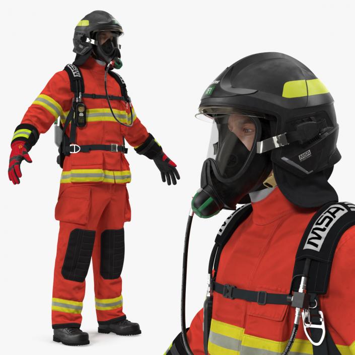 3D Firefighter Fully Equipped