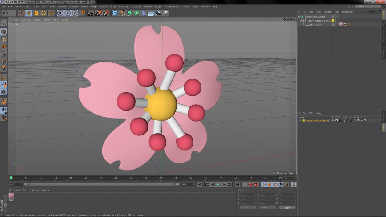 3D model Cherry Blossom Emoji