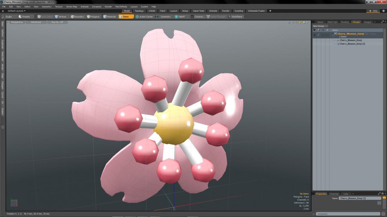 3D model Cherry Blossom Emoji