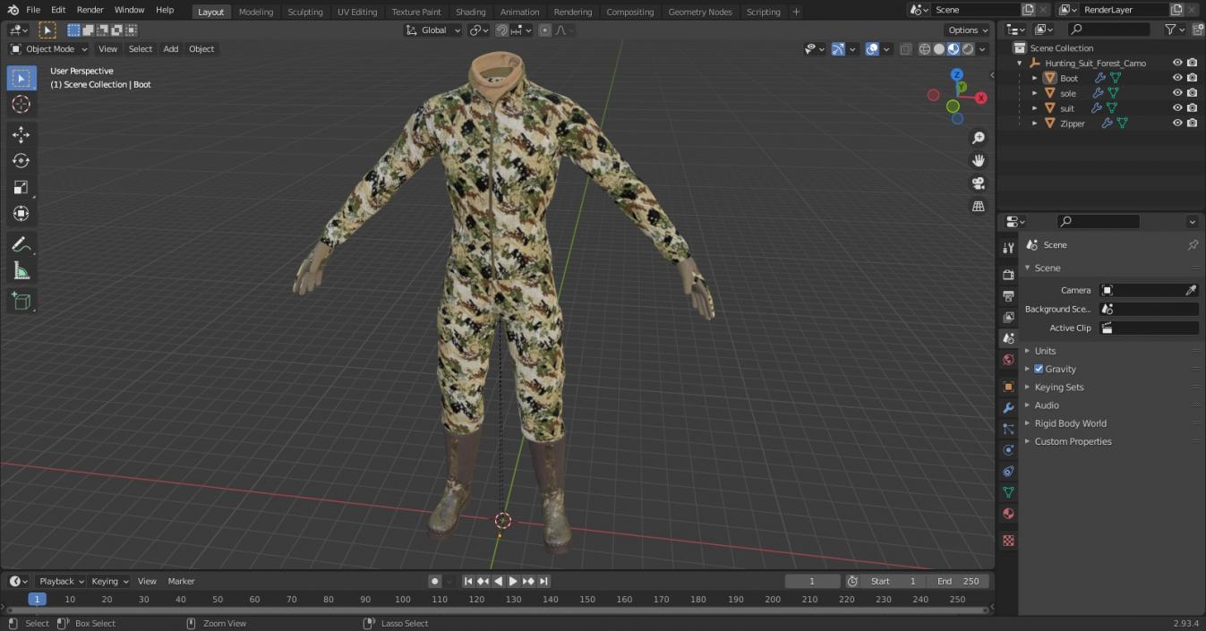 Hunting Suit Forest Camo 3D model