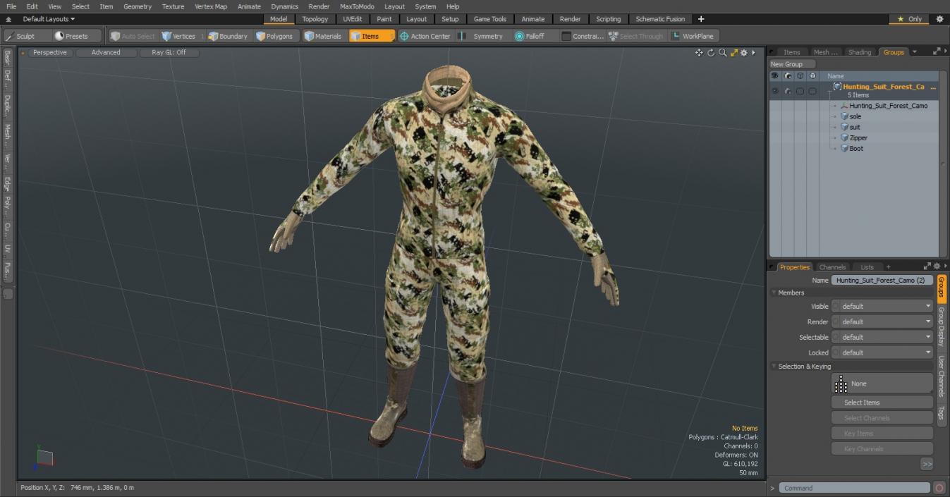 Hunting Suit Forest Camo 3D model