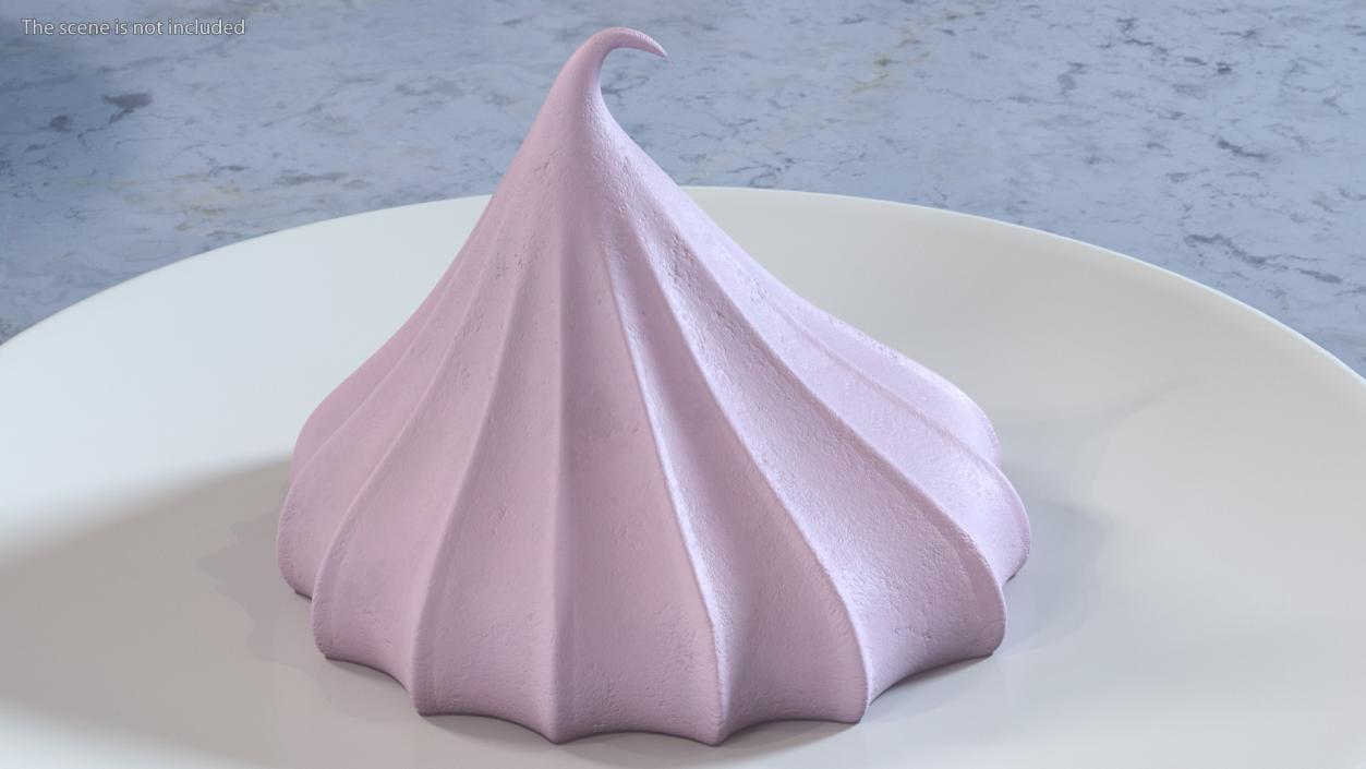 3D model Mini Meringue Cone Cookie Pink