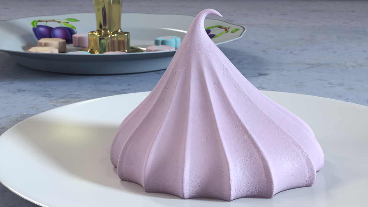 3D model Mini Meringue Cone Cookie Pink