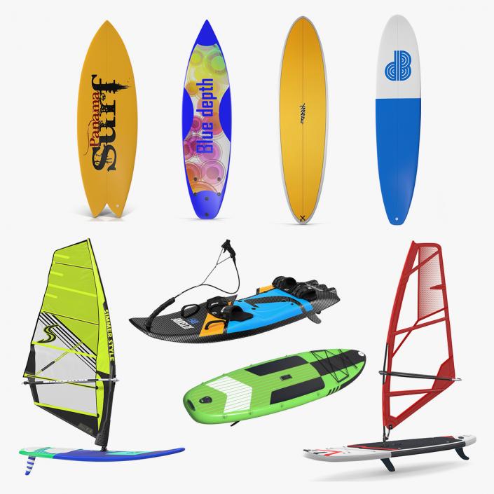 3D Surfboards Collection 6 model