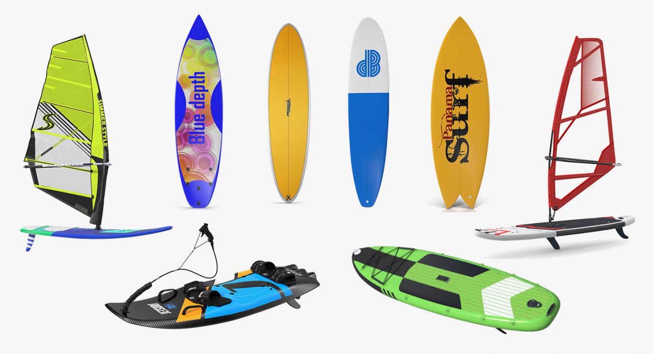 3D Surfboards Collection 6 model