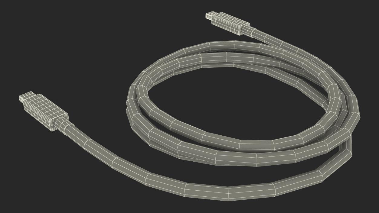 Apple Thunderbolt Cable White 3D model