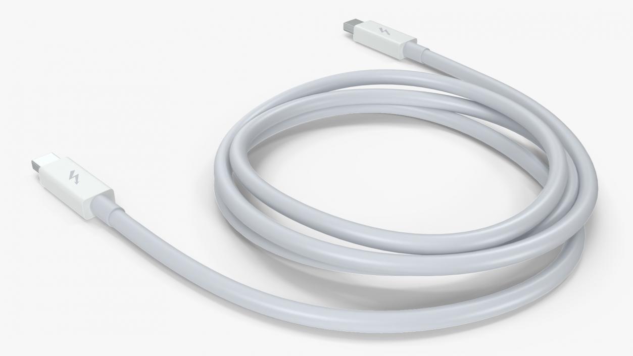 Apple Thunderbolt Cable White 3D model