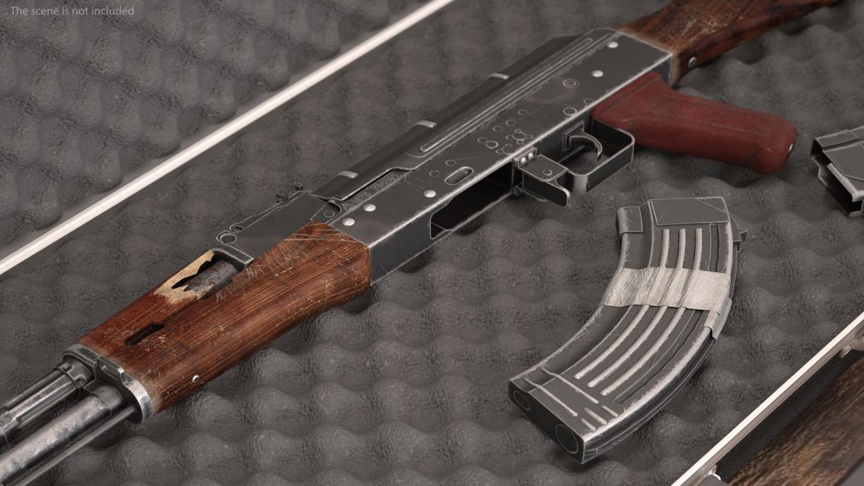 3D Damaged AK47 AAA Game Weapon model