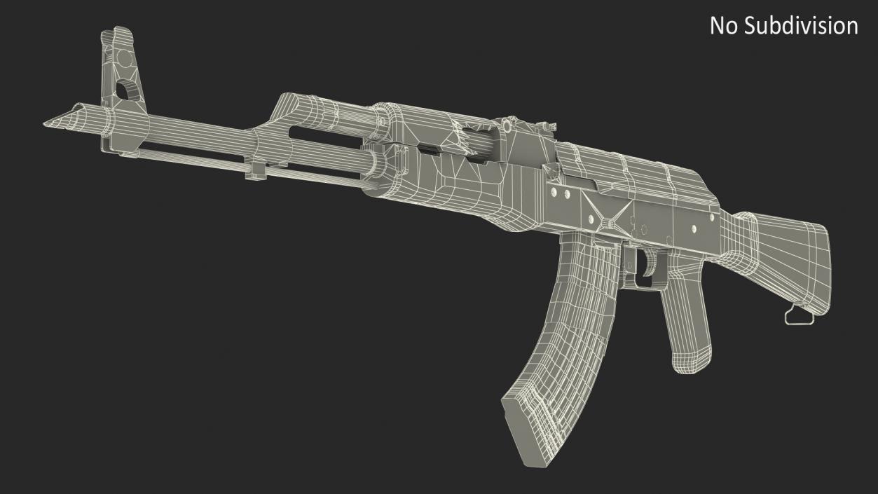 3D Damaged AK47 AAA Game Weapon model