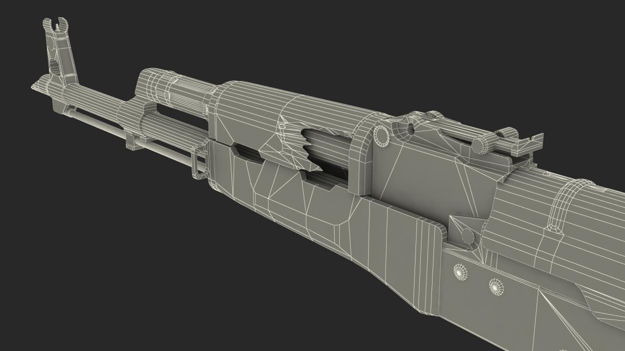 3D Damaged AK47 AAA Game Weapon model