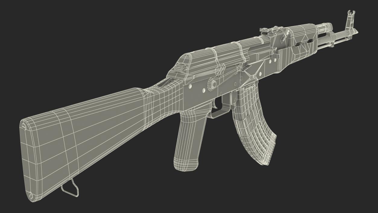 3D Damaged AK47 AAA Game Weapon model