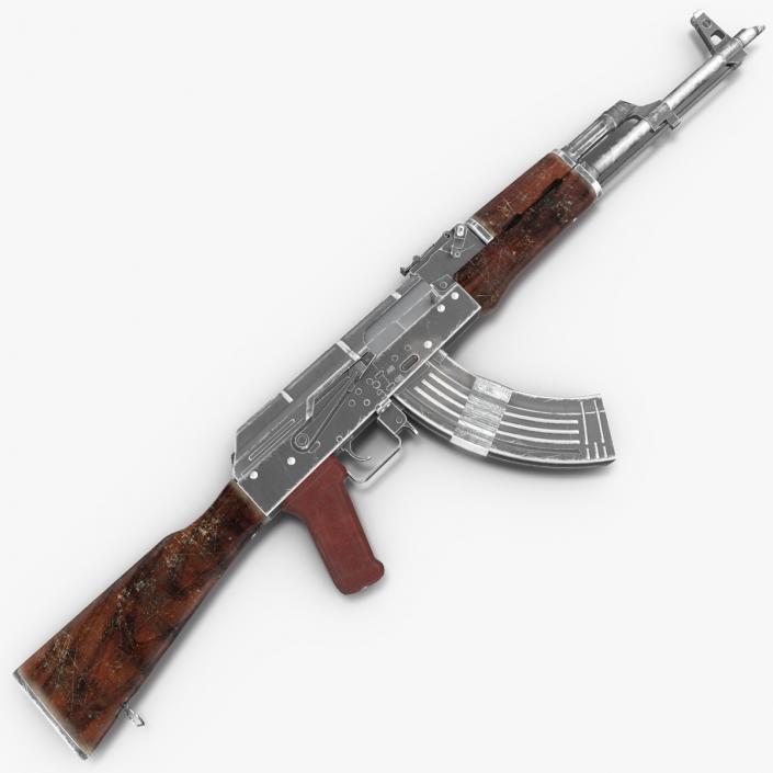 3D Damaged AK47 AAA Game Weapon model