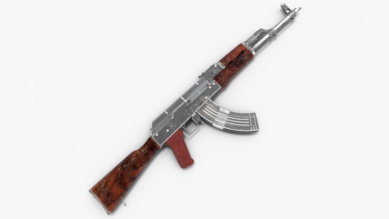 3D Damaged AK47 AAA Game Weapon model