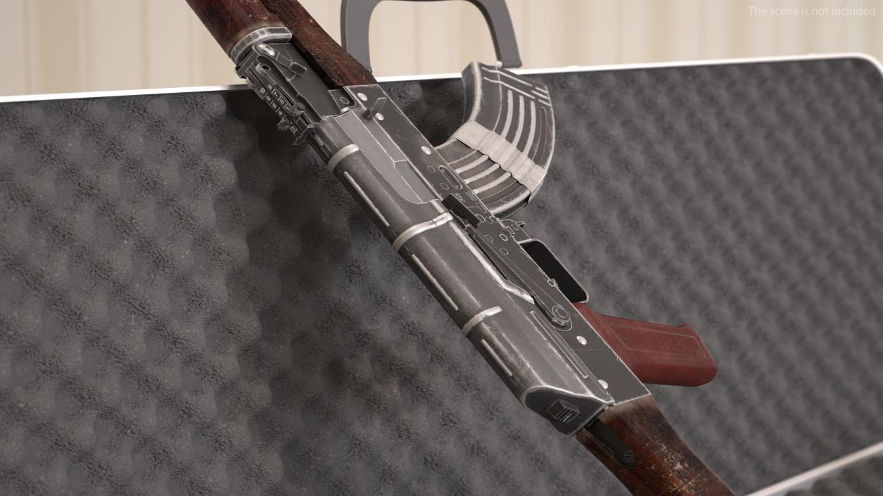 3D Damaged AK47 AAA Game Weapon model