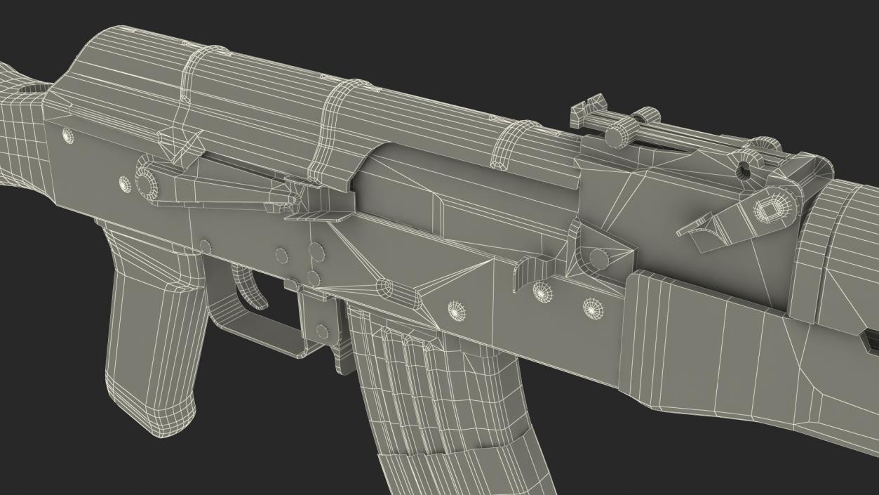 3D Damaged AK47 AAA Game Weapon model